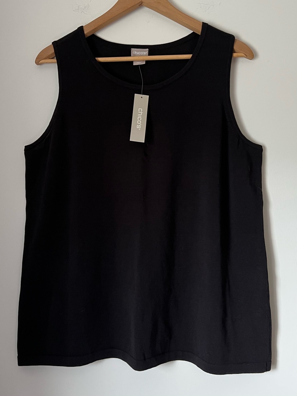 Chico's Black Sweater Tank Sleeveless Size: 3 Classic Chic